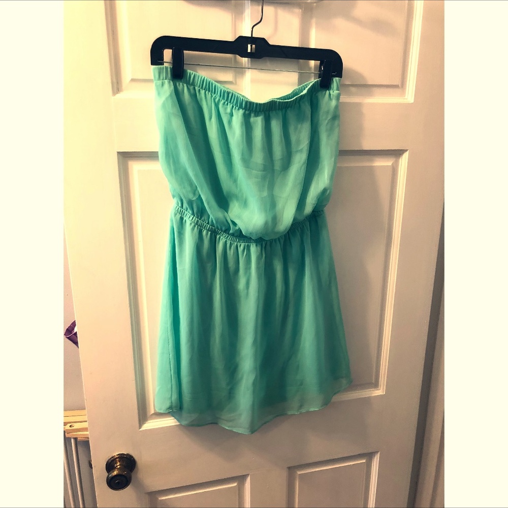 Express Mint Strapless Dress